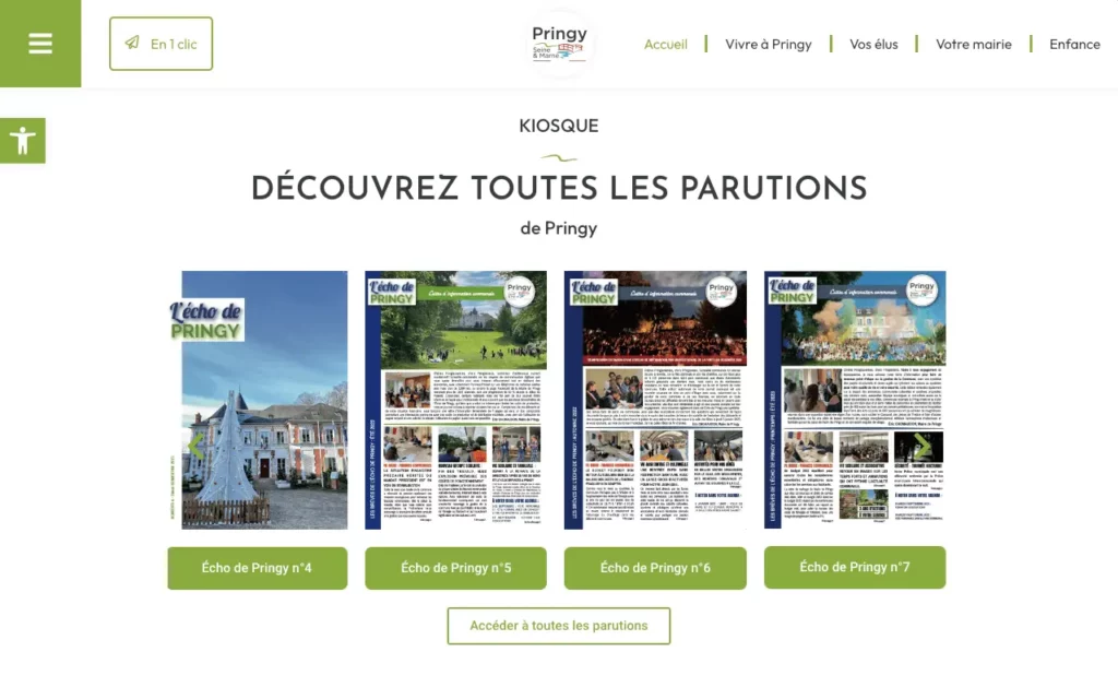 Kiosque site web ville de Pringy